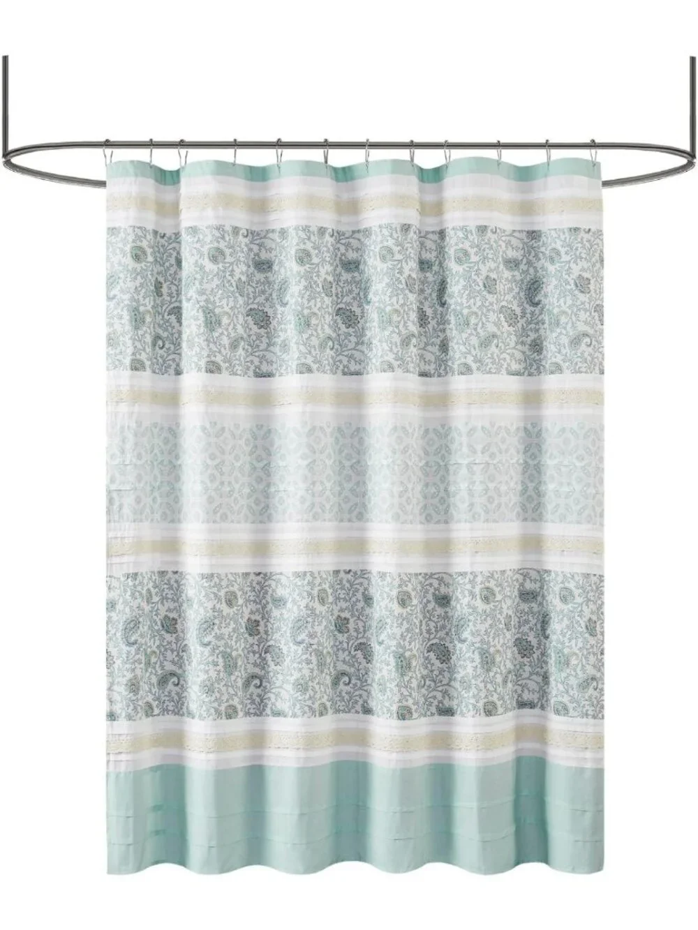 Chic Aqua Cotton Shower Curtain, 72